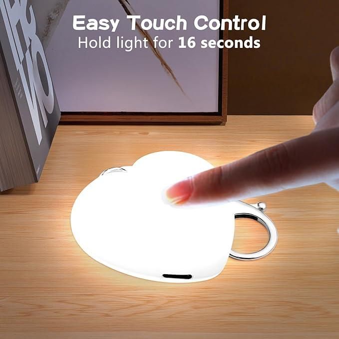 Heart-Shaped Automatic LED Purse Light Keychain | Touch Sensor Handbag Bag Finder