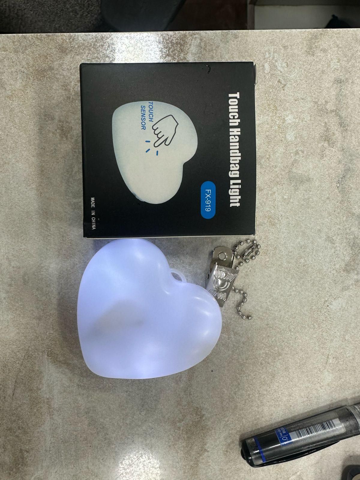 Heart-Shaped Automatic LED Purse Light Keychain | Touch Sensor Handbag Bag Finder