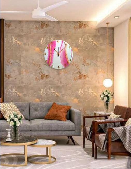 14-Inch Colourful Resin Wall Clock – Handcrafted Wooden Timepiece - Mulmil