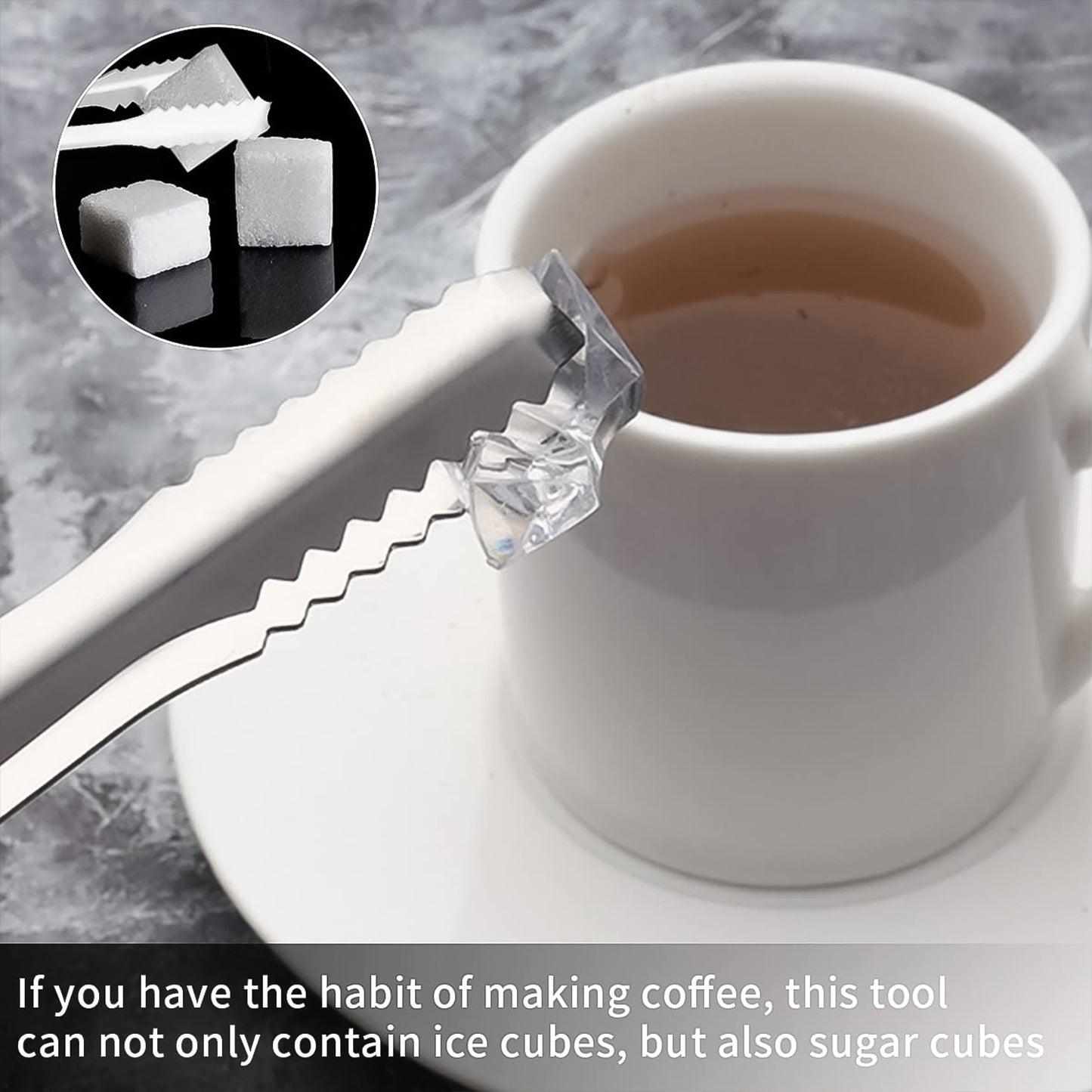 Stainless Steel Tong For Lifting Ice Cubes Sugar Cubes Serving Tongs (13 Cm 1 Pc)