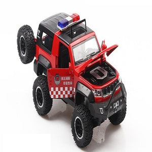 Police Car Fire Truck Model Alloy Off-Road Vehicle Toy