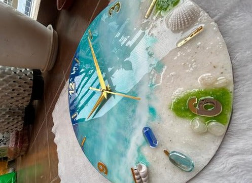 Ocean Wall Clock | Resin Wall Clock | 12 inch - Mulmil