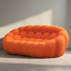 Wooden Bubble Sofa | 3-Seater Velvet Sofa with Mango Wood Frame – Ready to Use