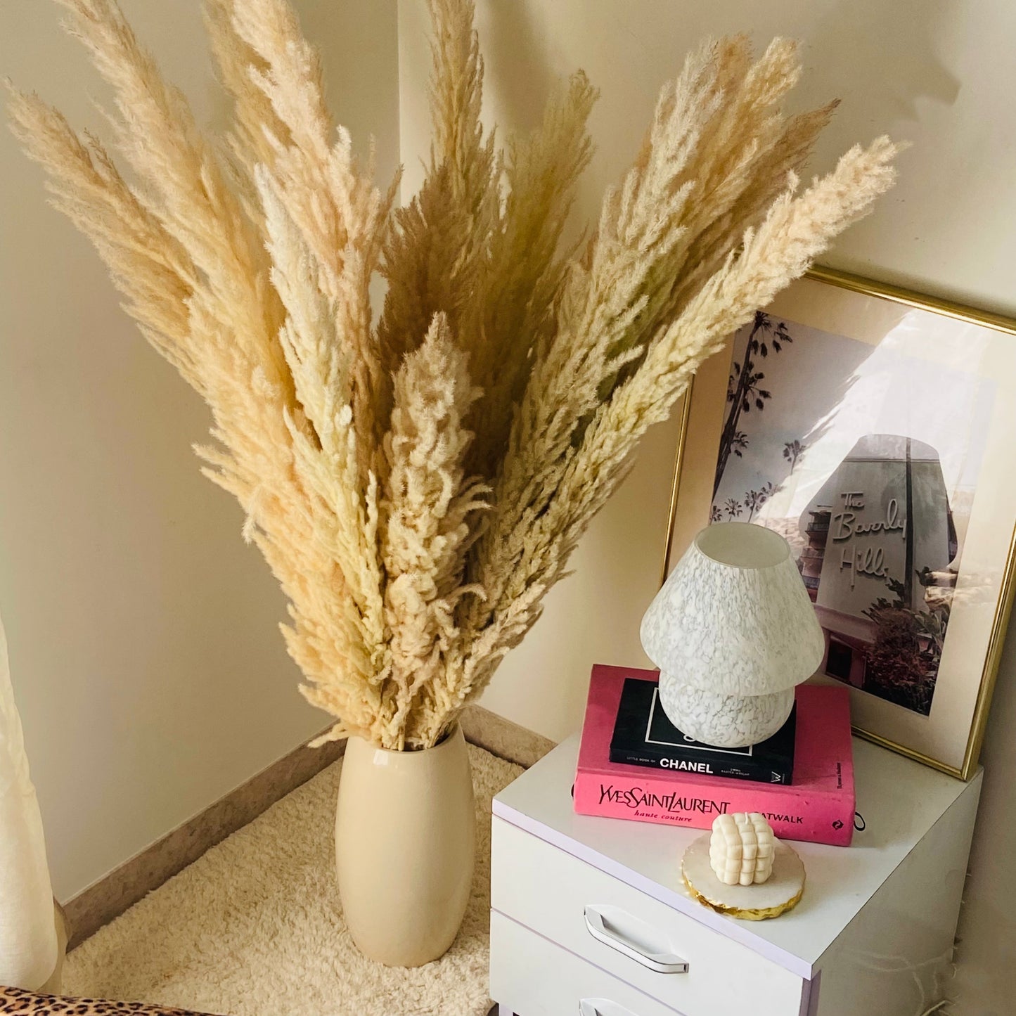 Ivory Tall Pampas Grass: Natural for Home & Wedding Decor