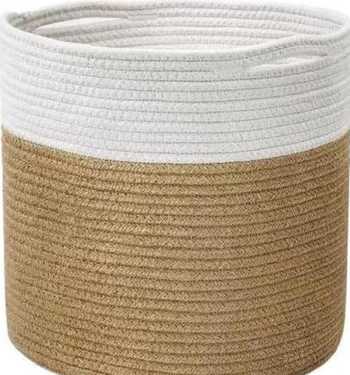 Modern Woven Storage Basket – Decorative Indoor Planter Cover - Mulmil