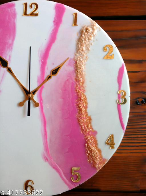 14-Inch Colourful Resin Wall Clock – Handcrafted Wooden Timepiece - Mulmil