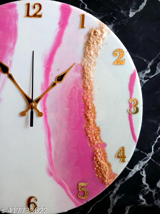 14-Inch Colourful Resin Wall Clock – Handcrafted Wooden Timepiece - Mulmil