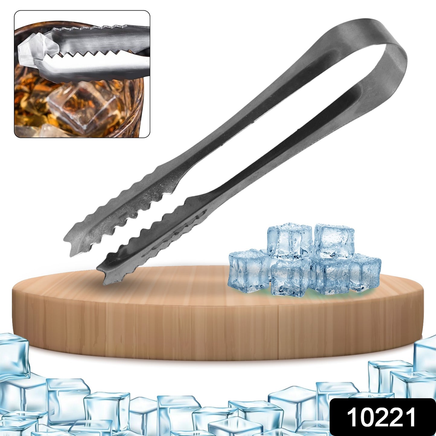 Stainless Steel Tong For Lifting Ice Cubes Sugar Cubes Serving Tongs (13 Cm 1 Pc)