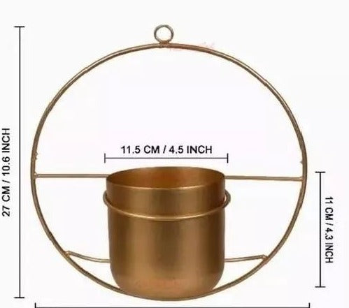 Luxury Metal Planter with Gold Finish – Durable, Eco-Friendly - Mulmil
