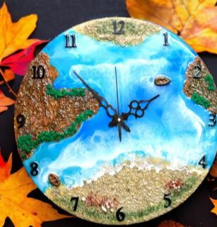 Epoxy Resin Wall Clock – Handcrafted Colourful 16-Inch Art Piece - Mulmil