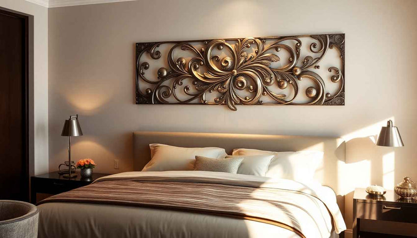 Elevate Your Bedroom with Mulmil's Stunning Large Metal Wall Art