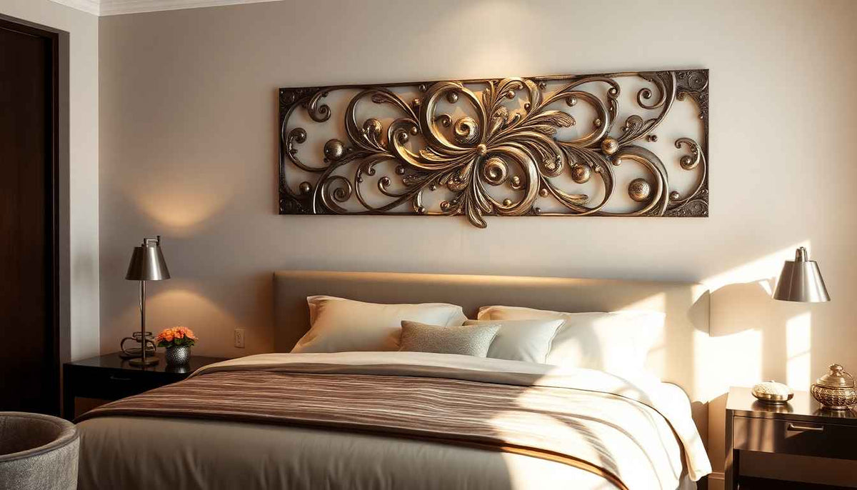 Elevate Your Bedroom with Mulmil's Stunning Large Metal Wall Art