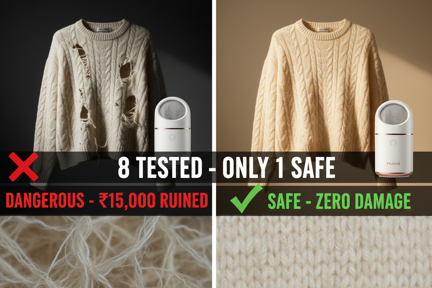 Rechargeable Lint Remover Destroyed My ₹15,000 Sweater - Only Mulmil 4-in-1 Worked (Lab Test)