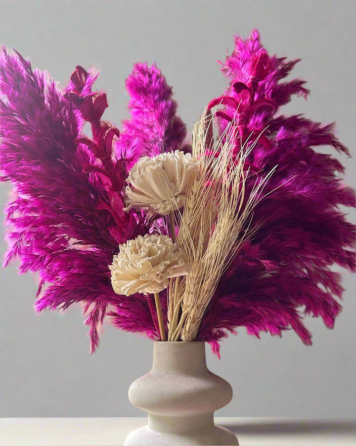 Blush Dried Flower Arrangement: Handmade Rustic Charm That Lasts 5 Years (Made in India)