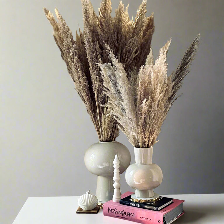 Brown Tall Pampas Grass 10-Stem Bundle | 28-40" Dried Decor for Homes & Weddings