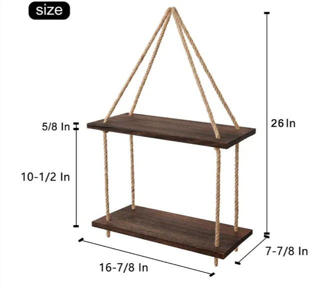 Wooden Wall Hanging Shelves for Living Room & Office Decor.