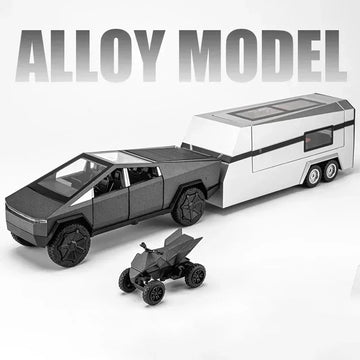 Tesla Cybertruck Model Y Trailer Car Alloy Diecasts