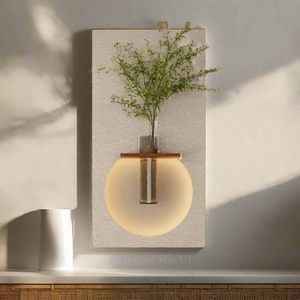 Wooden Circular Wall Decoration Wall Warm Lamp Painting