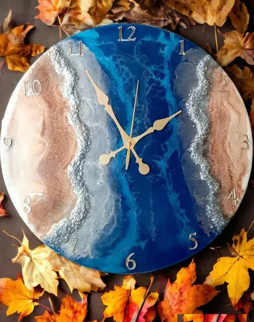 Elegant 16-Inch Resin Wall Clock – Handcrafted Designer