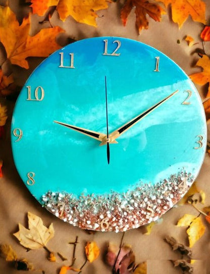 Wall Clock Home Decor Epoxy Art Colorful Wall Art (14 Inches)