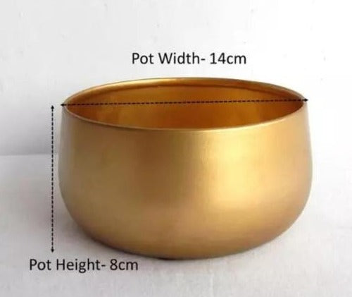 Planter for Living Room Bedroom Interior (Gold) Pack of 2