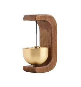 Handcrafted Feng Shui Doorbell - Beech Wood & Pure Brass Bell for Positive Energy