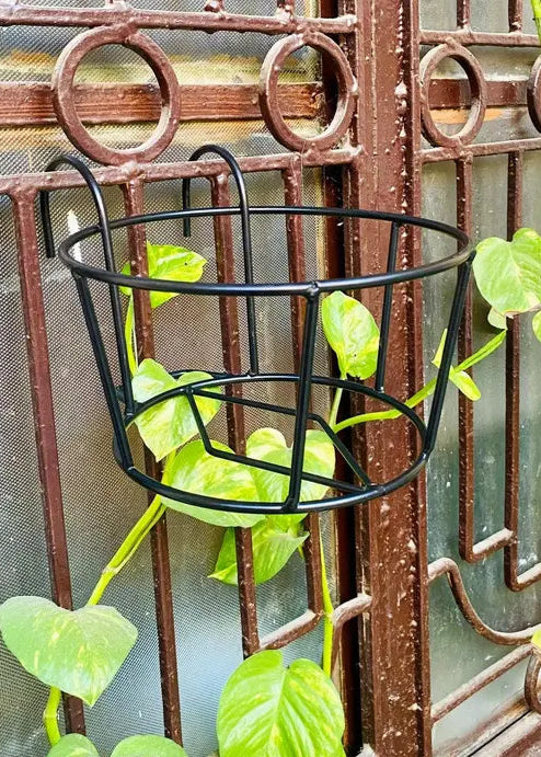 Set of 2 Metal Trellis Railing Pot Stand