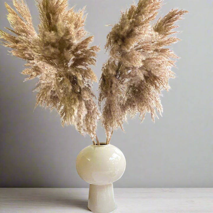 Jumbo Natural Dried Pampas Grass Decor - 35" Fluffy Boho Home Decor