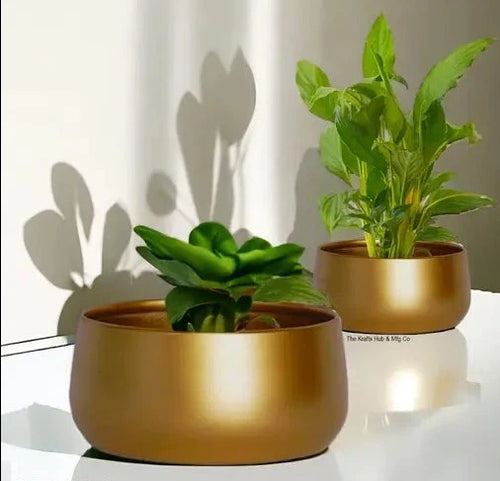 Planter for Living Room Bedroom Interior (Gold) Pack of 2